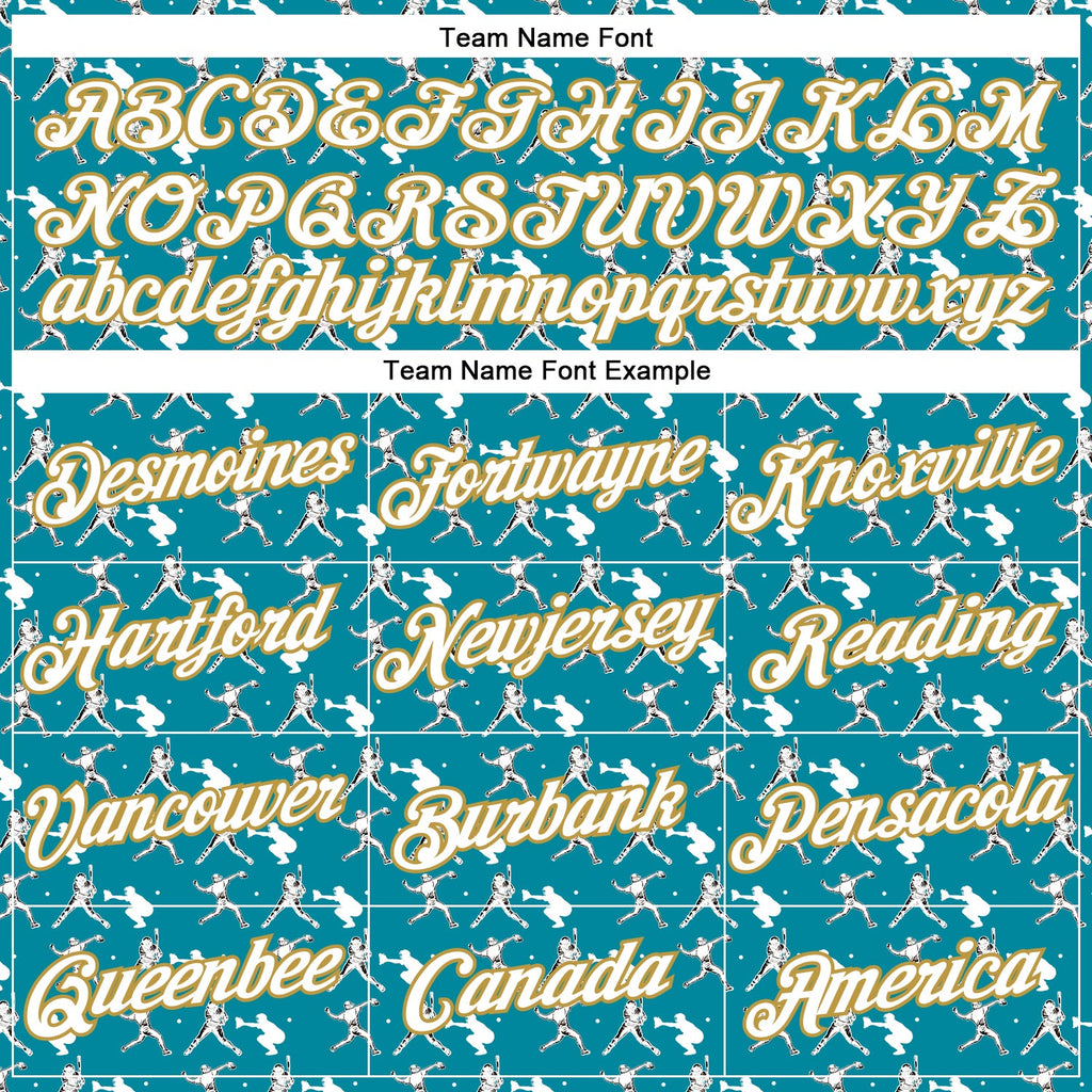 Custom Stitched Teal White Red-Old Gold 3D Pattern Design Baseball Game Day Jacksonville Inspired Sports Pullover Sweatshirt Hoodie