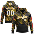 Custom Stitched Black White Gold-Red 3D Pattern Design Baseball Game Day Pittsburgh Inspired Sports Pullover Sweatshirt Hoodie