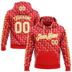 Custom Stitched Fire Red White-Gold 3D Pattern Design Baseball Game Day Kansas Inspired Sports Pullover Sweatshirt Hoodie