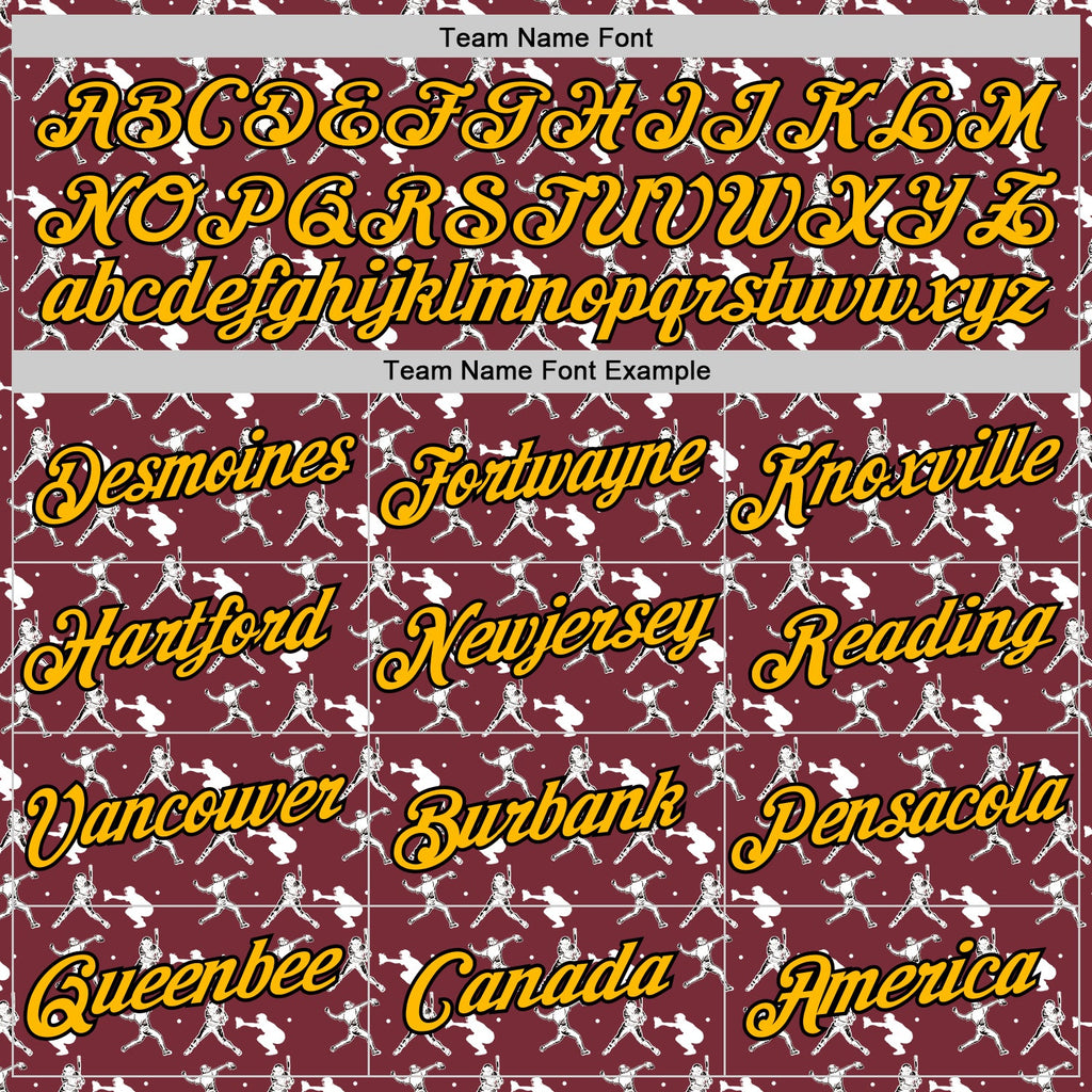 Custom Stitched Burgundy Gold Red Black-White 3D Pattern Design Baseball Game Day Washington Inspired Sports Pullover Sweatshirt Hoodie