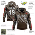 Custom Stitched Brown White Red-Black 3D Pattern Design Baseball Game Day Cleveland Inspired Sports Pullover Sweatshirt Hoodie