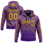 Custom Stitched Purple Gold Red-Black 3D Pattern Design Baseball Game Day Minnesota Inspired Sports Pullover Sweatshirt Hoodie
