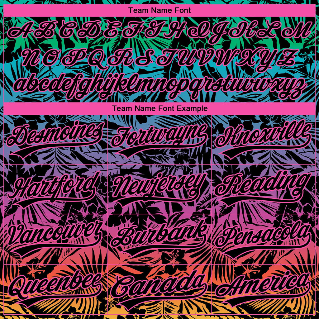 Custom Stitched Black Pink 3D Tropical Hawaii Palm Leaves Sports Pullover Sweatshirt Hoodie