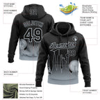 Custom Stitched Black Silver 3D Gradient Fashion Las Vegas City Edition Sports Pullover Sweatshirt Hoodie