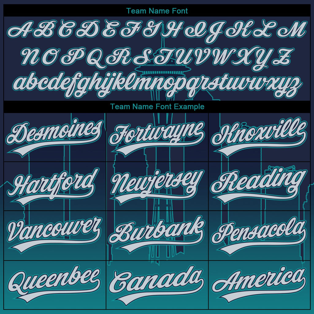Custom Stitched Navy Gray-Teal 3D Gradient Fashion Seattle City Edition Sports Pullover Sweatshirt Hoodie