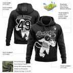 Custom Stitched Black White 3D Pattern Design Astronaut Sports Pullover Sweatshirt Hoodie