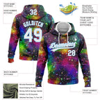 Custom Stitched Black White-Light Blue 3D Pattern Design Galactic Sports Pullover Sweatshirt Hoodie