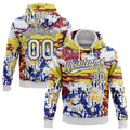 Custom Stitched Graffiti Pattern White-Black 3D Abstract Splatter Sports Pullover Sweatshirt Hoodie