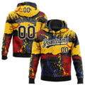 Custom Stitched Graffiti Pattern Black-White 3D Abstract Splatter Sports Pullover Sweatshirt Hoodie