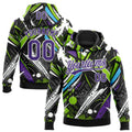 Custom Stitched Graffiti Pattern Purple-White 3D Abstract Splatter Sports Pullover Sweatshirt Hoodie