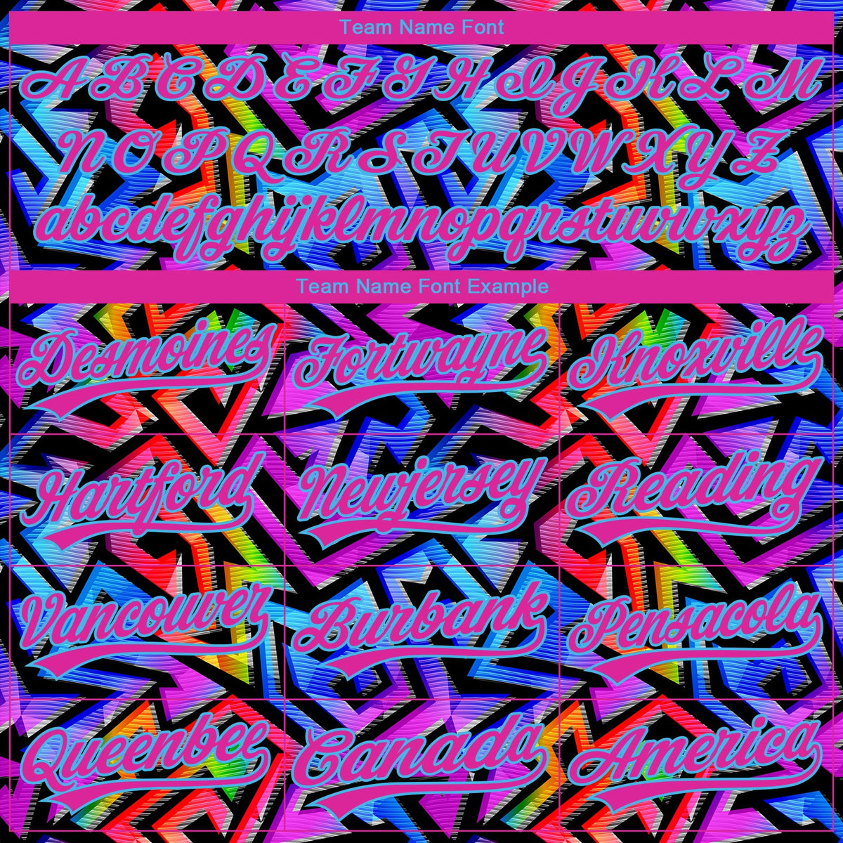 Custom Stitched Graffiti Pattern Hot Pink-Sky Blue 3D Abstract Geometric Sports Pullover Sweatshirt Hoodie