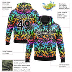 Custom Stitched Graffiti Pattern Black-White 3D Abstract Geometric Sports Pullover Sweatshirt Hoodie