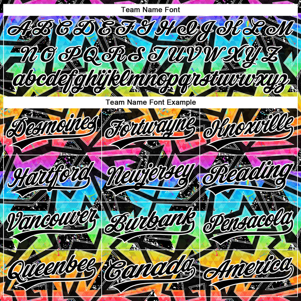 Custom Stitched Graffiti Pattern Black-White 3D Abstract Geometric Sports Pullover Sweatshirt Hoodie