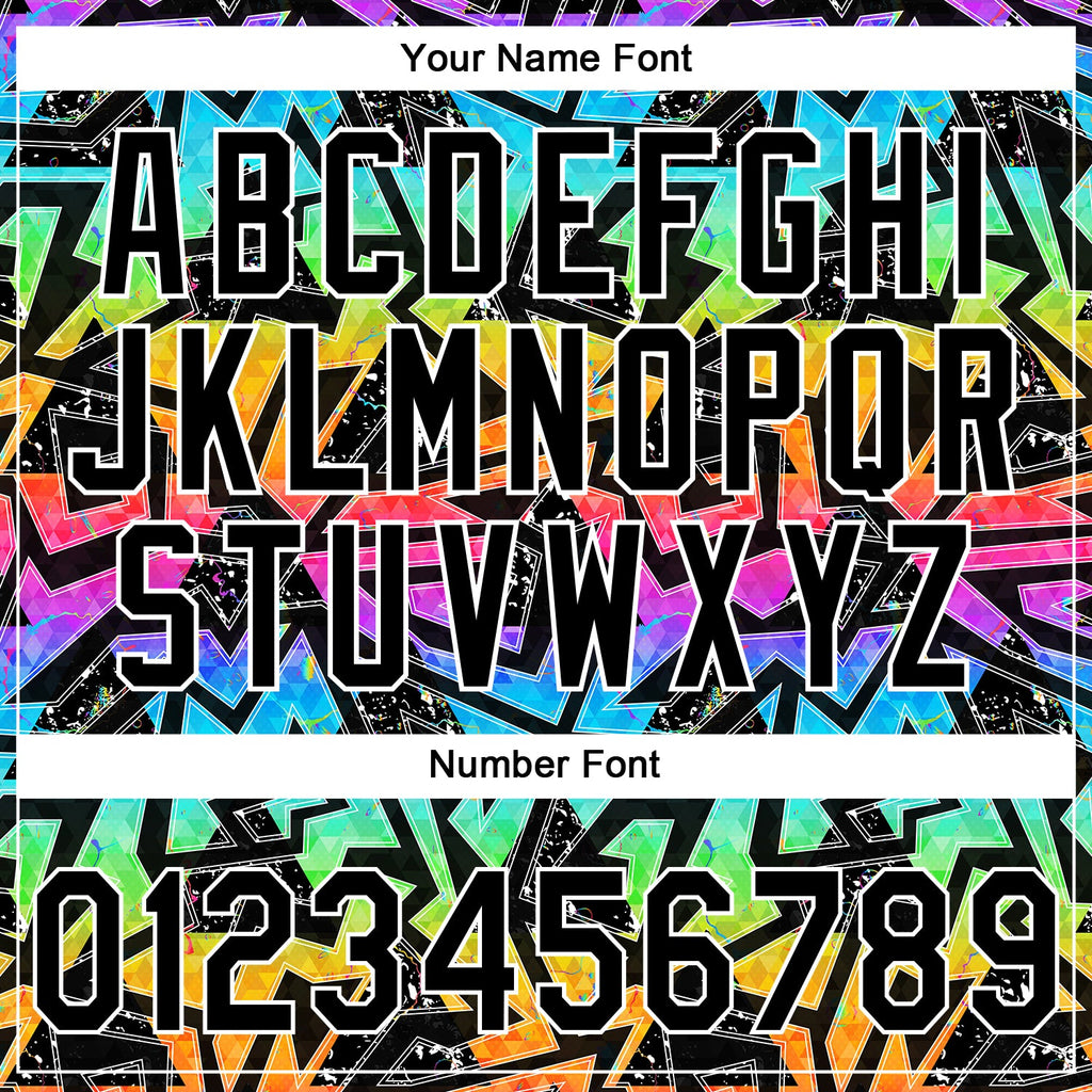 Custom Stitched Graffiti Pattern Black-White 3D Abstract Geometric Sports Pullover Sweatshirt Hoodie