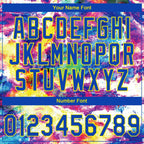 Custom Stitched Graffiti Pattern Thunder Blue-Light Yellow 3D Abstract Splatter Sports Pullover Sweatshirt Hoodie