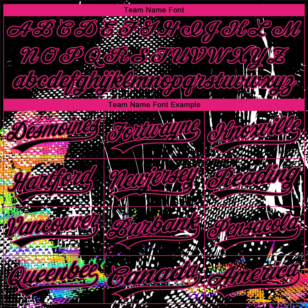 Custom Stitched Black Hot Pink 3D Pattern Design Abstract Neon Street Style Sports Pullover Sweatshirt Hoodie