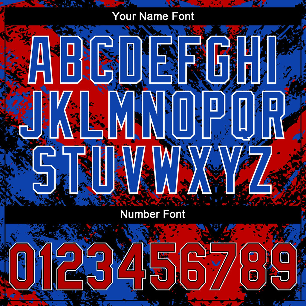Custom Stitched Black Red Thunder Blue-White 3D Pattern Design Abstract Splatter Sports Pullover Sweatshirt Hoodie
