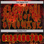 Custom Black Red-Gold Halloween Spooky Pumpkins Pullover Sweatshirt Hoodie