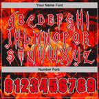 Custom Black Fire Red-White Halloween Flaming Pumpkins Pullover Sweatshirt Hoodie