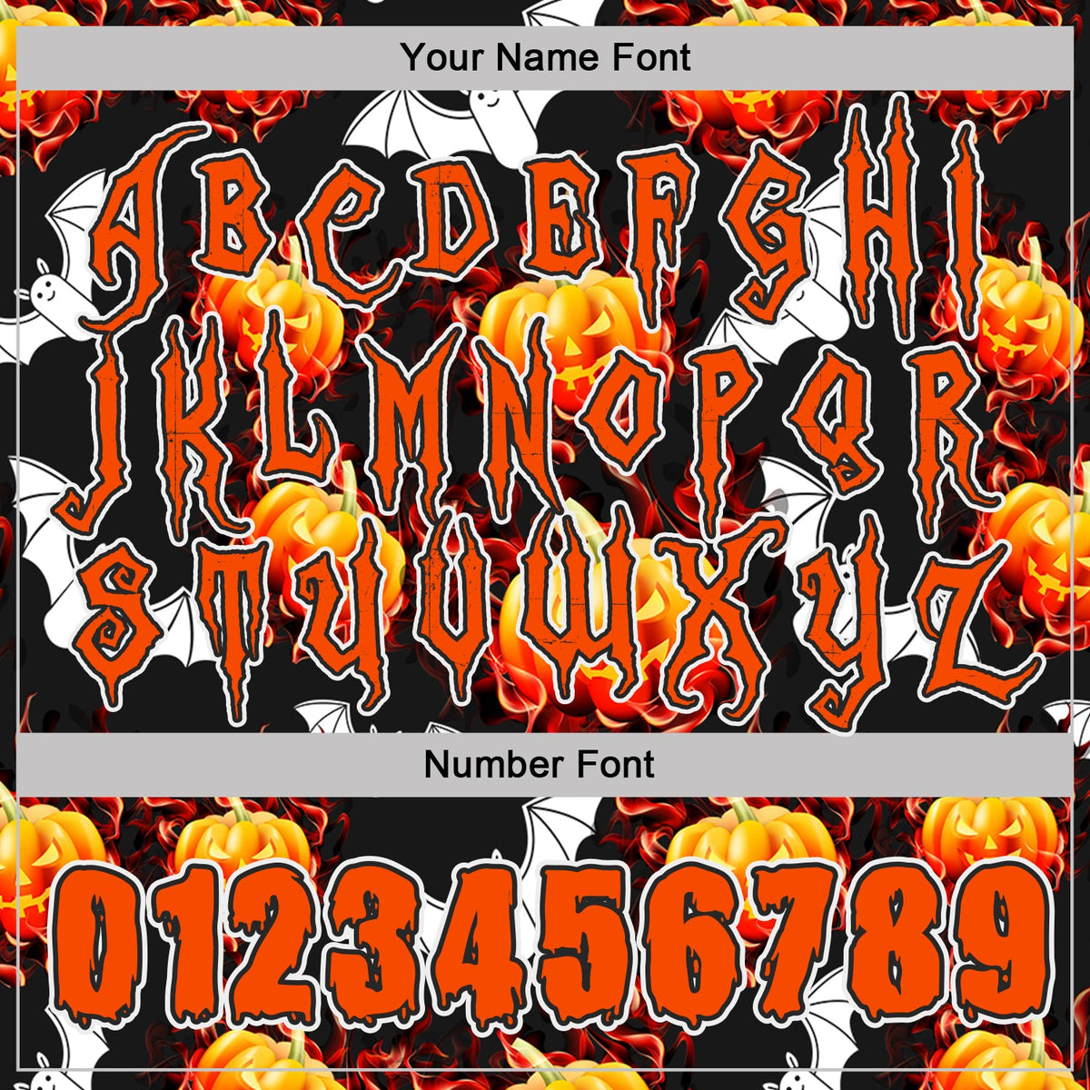 Custom Black Orange-White Halloween Flaming Pumpkins Pullover Sweatshirt Hoodie