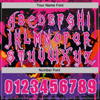 Custom Black Hot Pink Purple-White Spooky Halloween Pumpkins Splatter Pullover Sweatshirt Hoodie