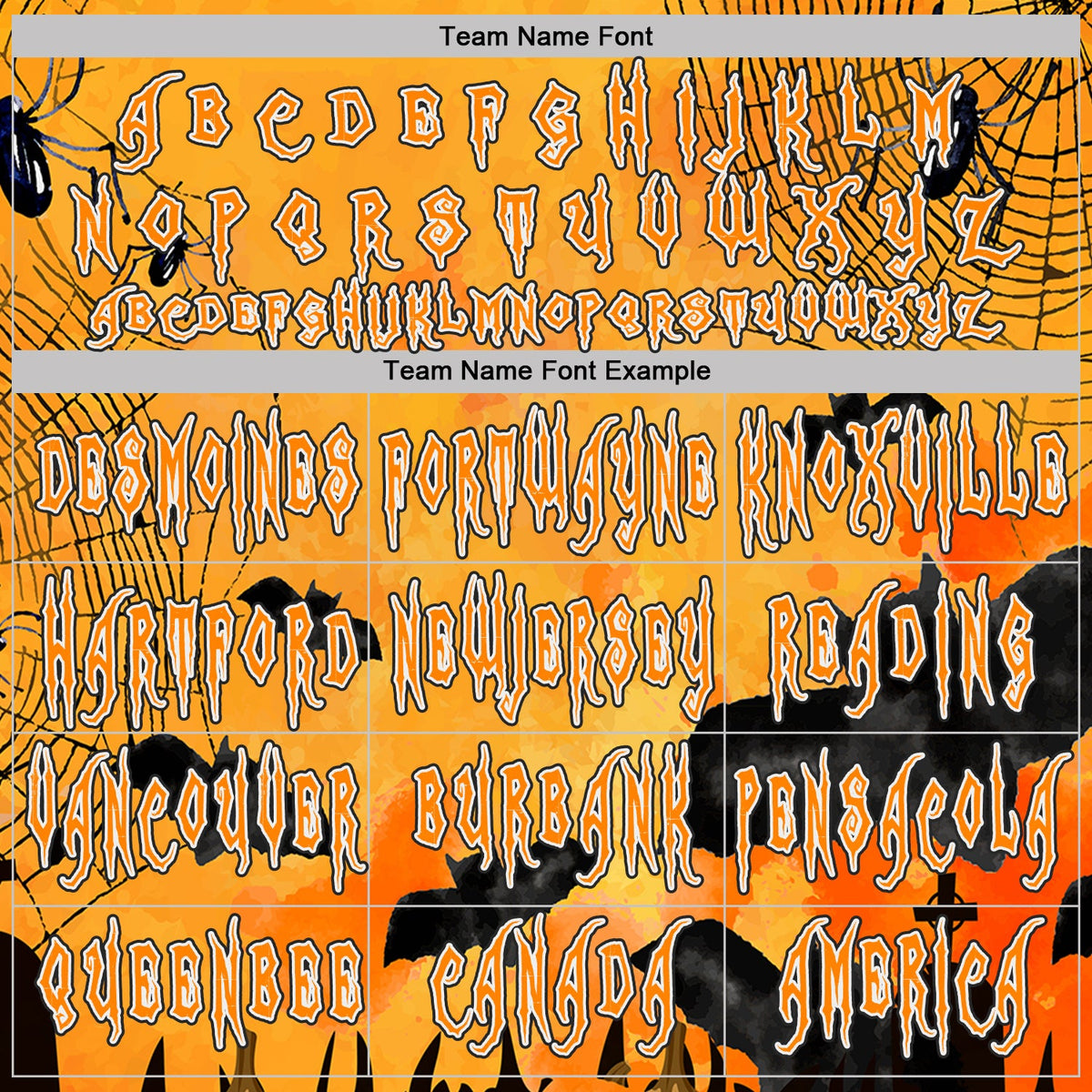 Custom Yellow Bay Orange White-Black Spooky Halloween Pumpkins And Bat Pullover Sweatshirt Hoodie