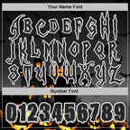 Custom Black Gray-White Spooky Halloween Pumpkins Pullover Sweatshirt Hoodie
