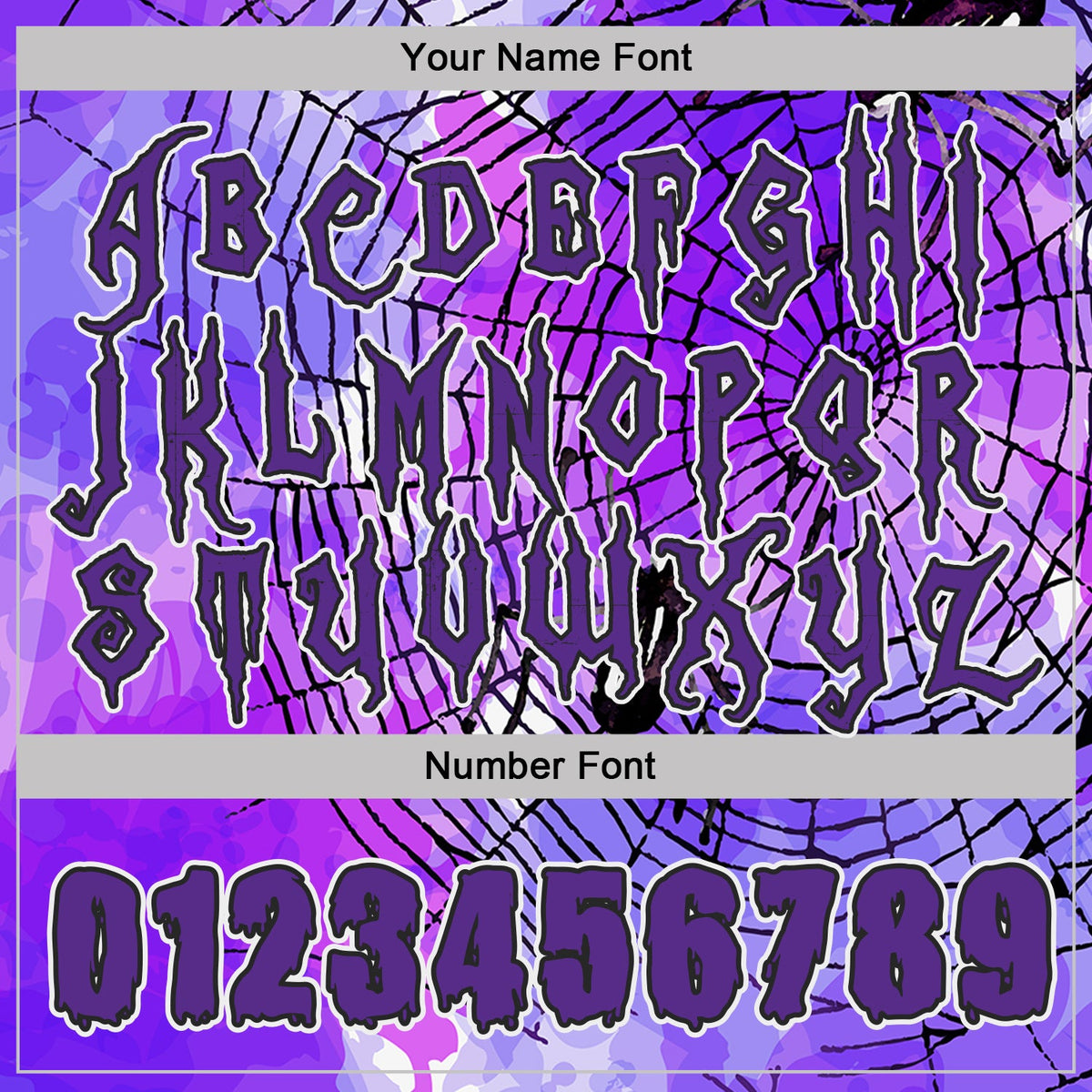 Custom Purple Black-White Halloween Spider Web Pullover Sweatshirt Hoodie
