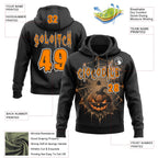 Custom Black Bay Orange-White Spooky Halloween Spider Web Ande Pumpkin Pullover Sweatshirt Hoodie