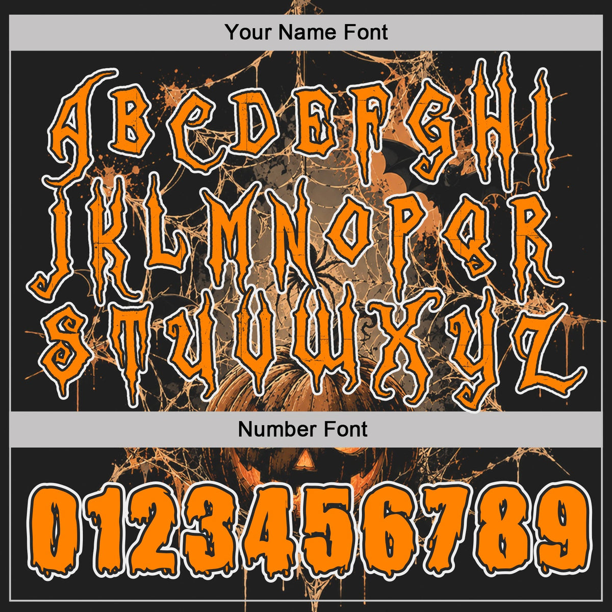 Custom Black Bay Orange-White Spooky Halloween Spider Web Ande Pumpkin Pullover Sweatshirt Hoodie