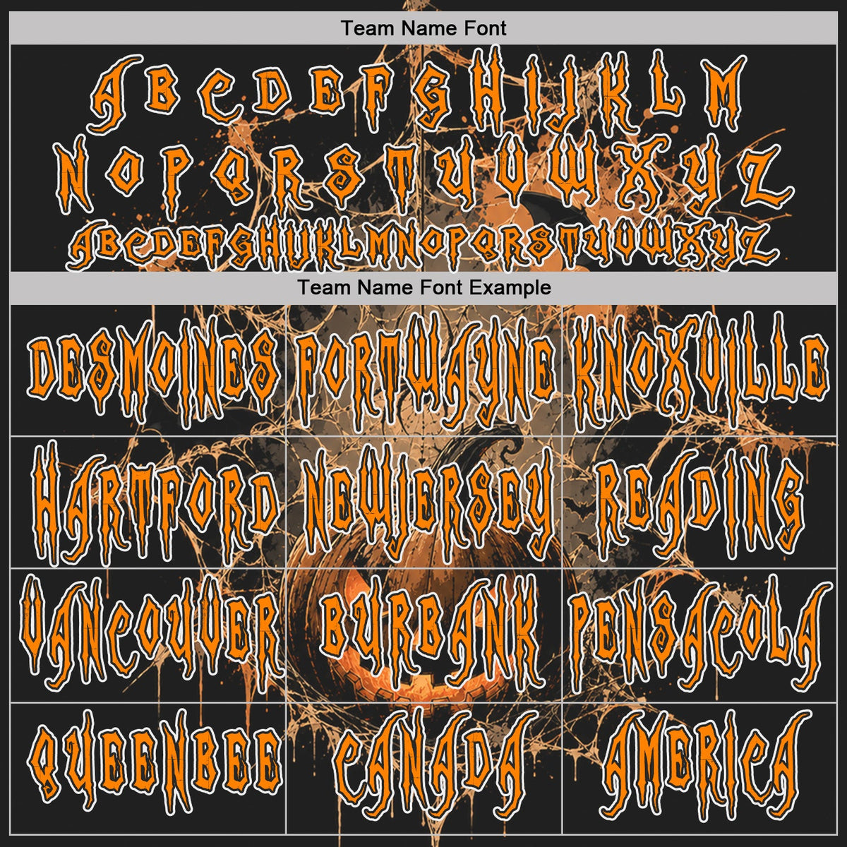 Custom Black Bay Orange-White Spooky Halloween Spider Web Ande Pumpkin Pullover Sweatshirt Hoodie