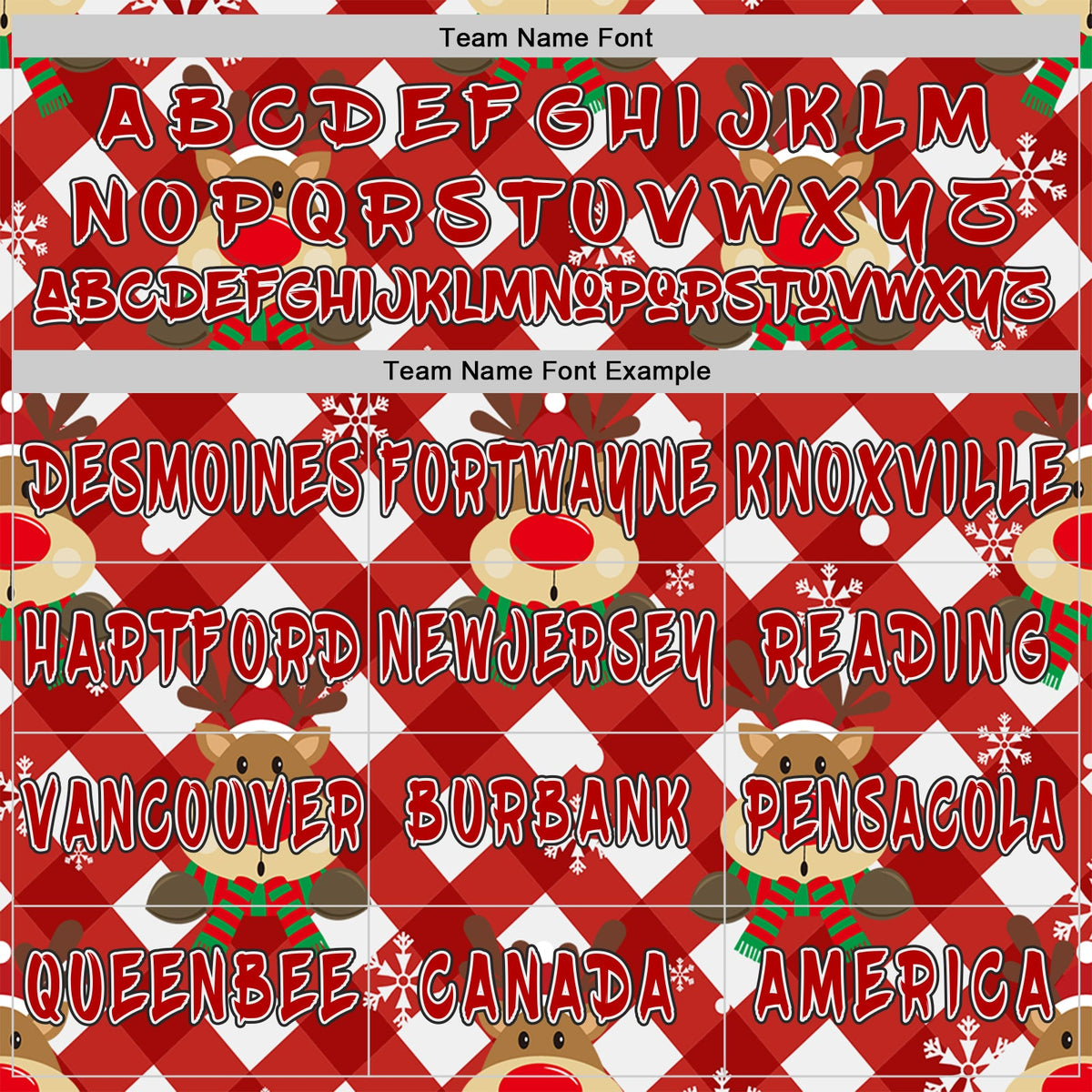 Custom Red White-Black Christmas Reindeer Plaid Snowflakes Pullover Sweatshirt Hoodie