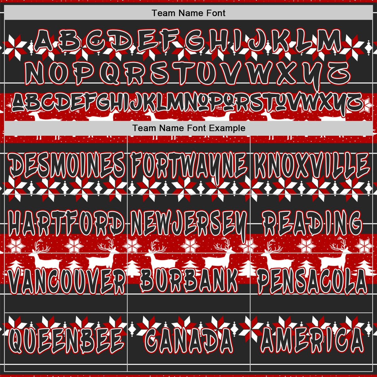 Custom Black Red-White Christmas Tree Fair Isle Reindeer Pullover Sweatshirt Hoodie