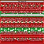 Custom Red Grass Green White-Black Christmas Tree Fair Isle Reindeer Pullover Sweatshirt Hoodie