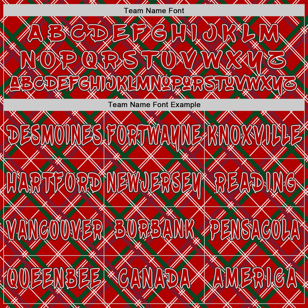 Custom Red Green White-Black Christmas Plaid Checkered Pattern Pullover Sweatshirt Hoodie