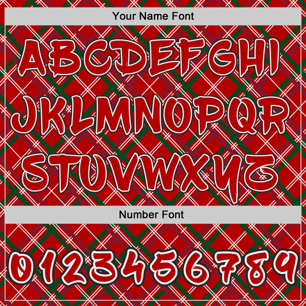 Custom Red Green White-Black Christmas Plaid Checkered Pattern Pullover Sweatshirt Hoodie