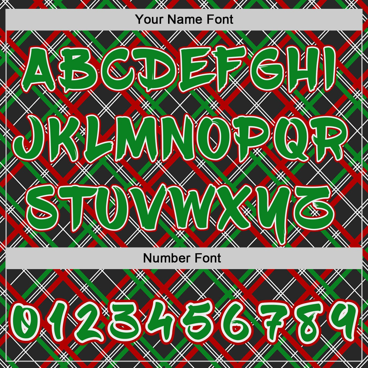 Custom Black Grass Green Red-White Christmas Plaid Checkered Pattern Pullover Sweatshirt Hoodie