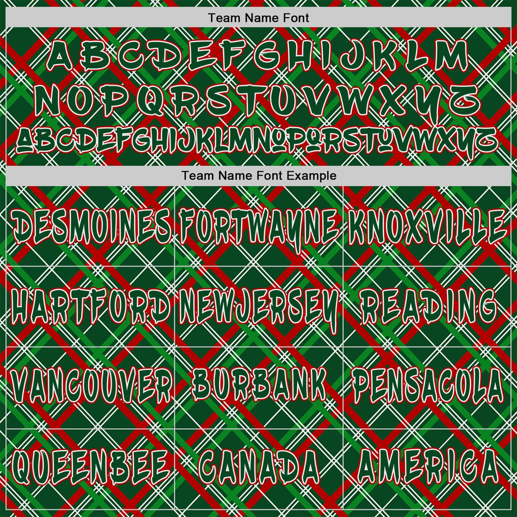 Custom Green Red-White Christmas Plaid Checkered Pattern Pullover Sweatshirt Hoodie