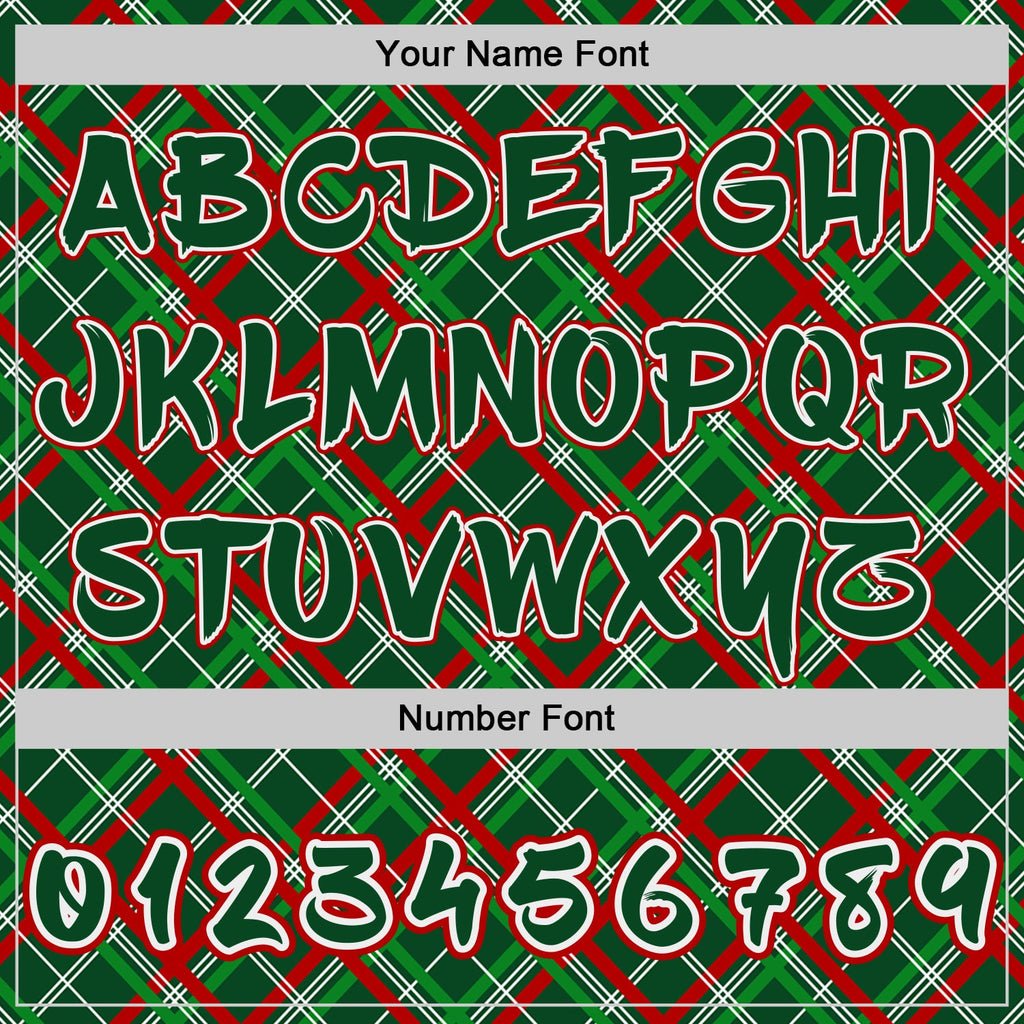 Custom Green Red-White Christmas Plaid Checkered Pattern Pullover Sweatshirt Hoodie