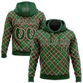 Custom Green Red-White Christmas Plaid Checkered Pattern Pullover Sweatshirt Hoodie