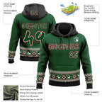Custom Green White Red-Black Christmas Tree Fair Isle Reindeer Pullover Sweatshirt Hoodie