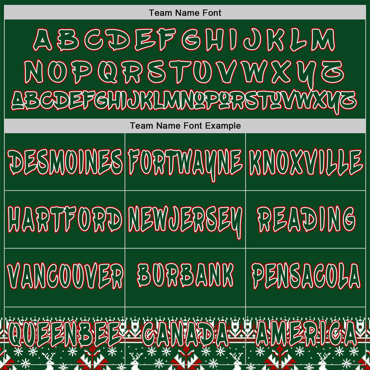 Custom Green White Red-Black Christmas Tree Fair Isle Reindeer Pullover Sweatshirt Hoodie