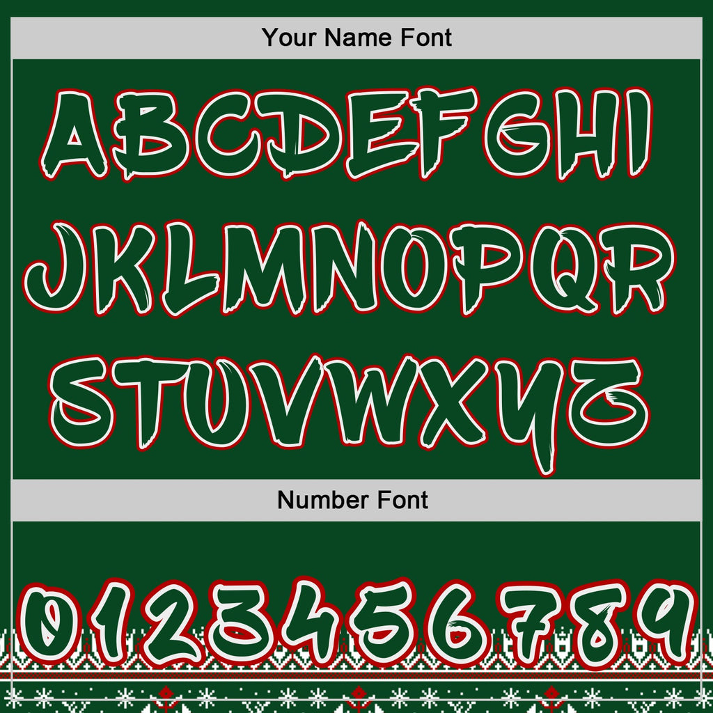 Custom Green White Red-Black Christmas Tree Fair Isle Reindeer Pullover Sweatshirt Hoodie