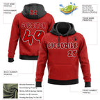 Custom Red Black-White Christmas Snowflakes Pullover Sweatshirt Hoodie
