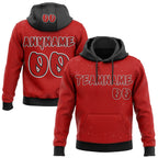 Custom Red Black-White Christmas Snowflakes Pullover Sweatshirt Hoodie