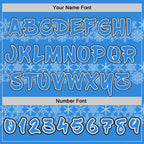 Custom Powder Blue White-Black Christmas Snowflakes Pullover Sweatshirt Hoodie