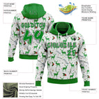Custom White Grass Green-Black Ugly Christmas Sweater Reindeer Pullover Sweatshirt Hoodie