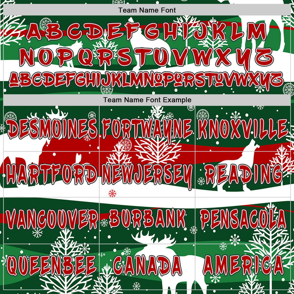 Custom Green Red White-Black Ugly Christmas Sweater Reindeer Pullover Sweatshirt Hoodie