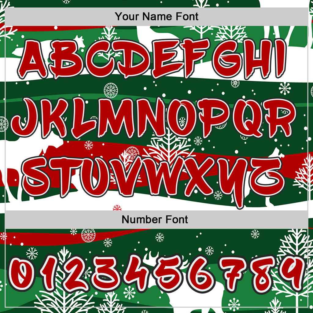 Custom Green Red White-Black Ugly Christmas Sweater Reindeer Pullover Sweatshirt Hoodie