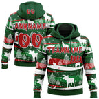 Custom Green Red White-Black Ugly Christmas Sweater Reindeer Pullover Sweatshirt Hoodie